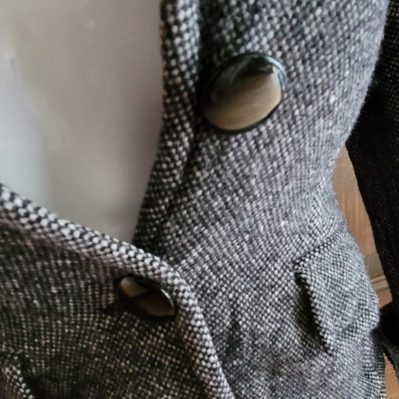 Banana Republic Sz 2 Jacket Faux Pockets Black & Gray P2P 15 L 14.5 - Picture 3 of 7